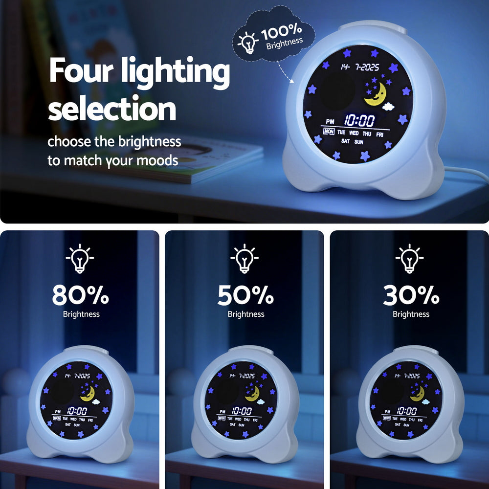 Artiss 3.8" Digital Day Clock Calendar Alarm LCD Display White-5