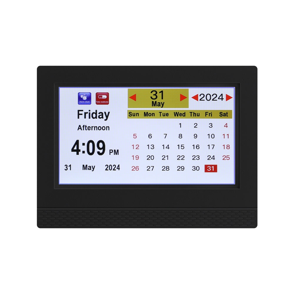 Artiss 7" Digital Day Clock Calendar Alarm Black-2