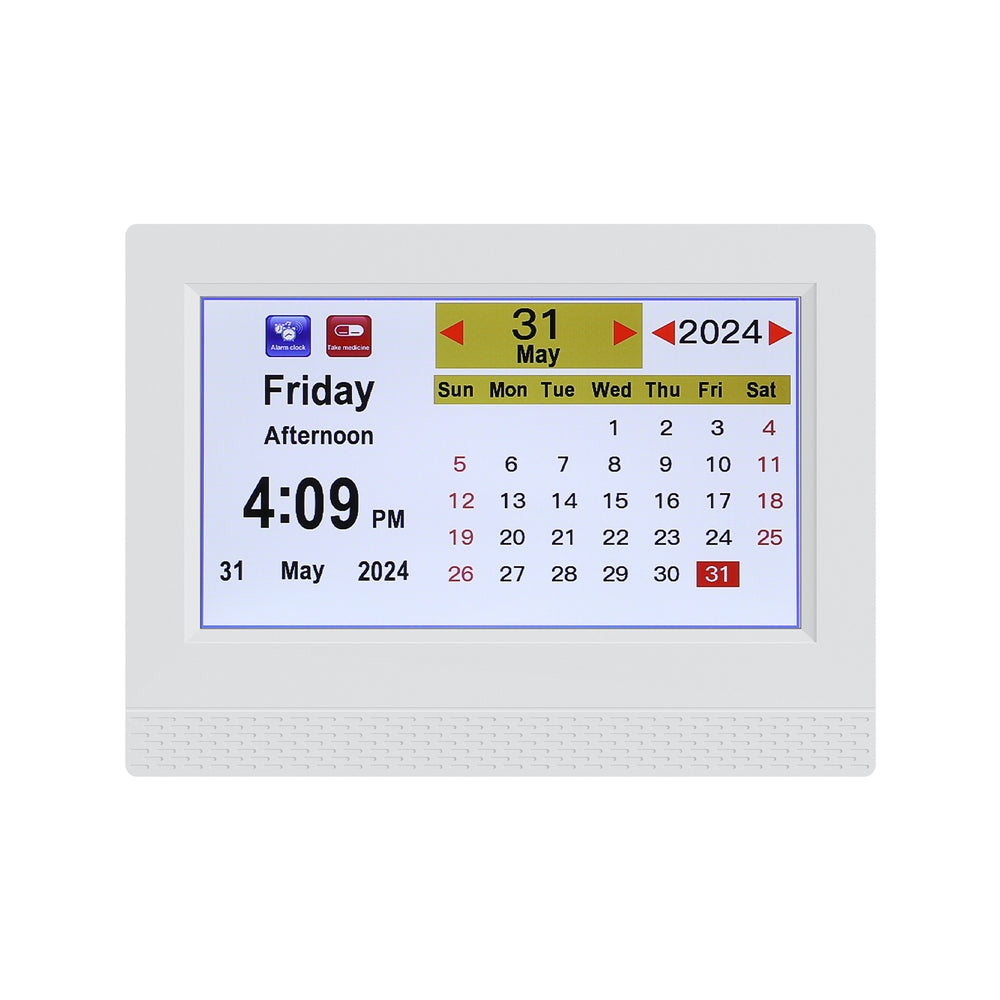 Artiss 7" Digital Day Clock Calendar Alarm White-2