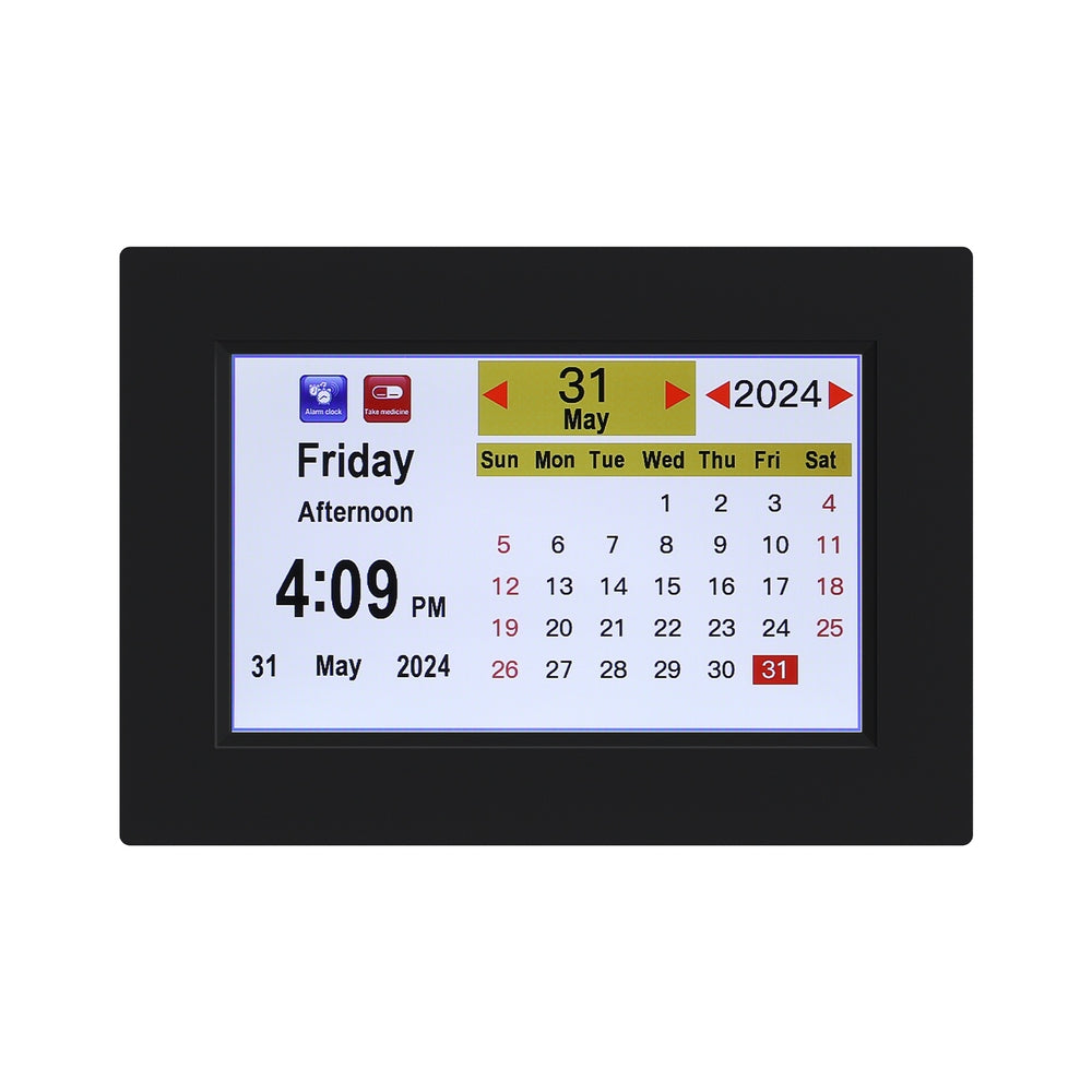 Artiss 8" Digital Day Clock Calendar Alarm Black-2