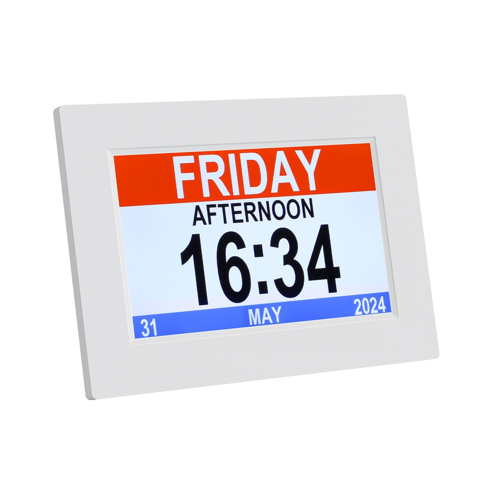 Artiss 8" Digital Day Clock Calendar Alarm White-0