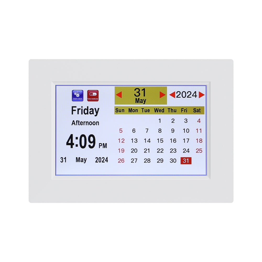 Artiss 8" Digital Day Clock Calendar Alarm White-2