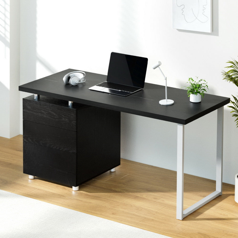 Artiss Computer Desk Drawer Black 140CM-7