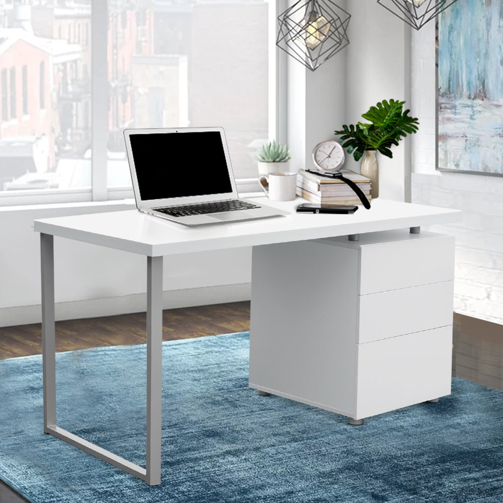 Artiss Computer Desk Drawer White 140CM-6