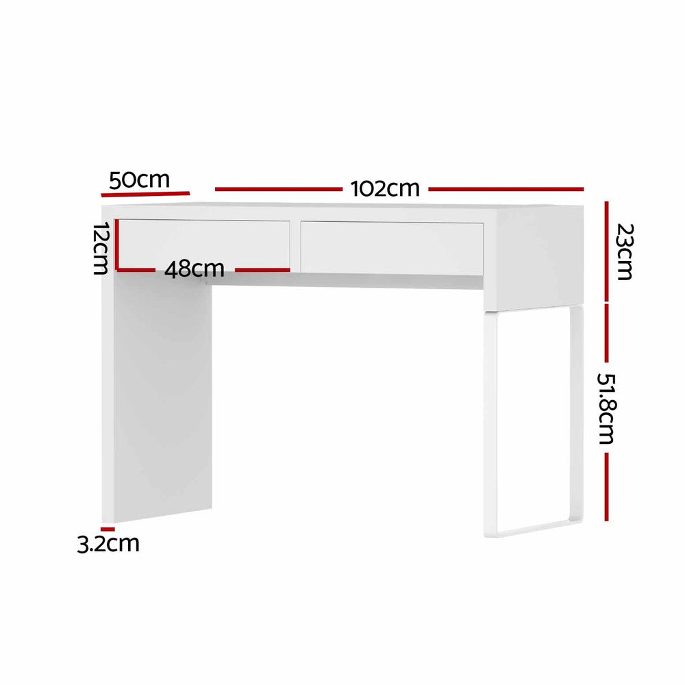 Artiss Computer Desk Drawer White-1