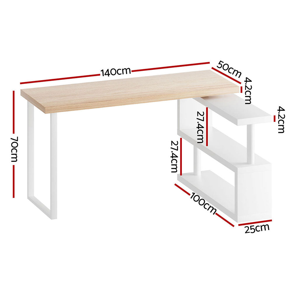 Artiss Computer Desk Bookshelf 140CM-1