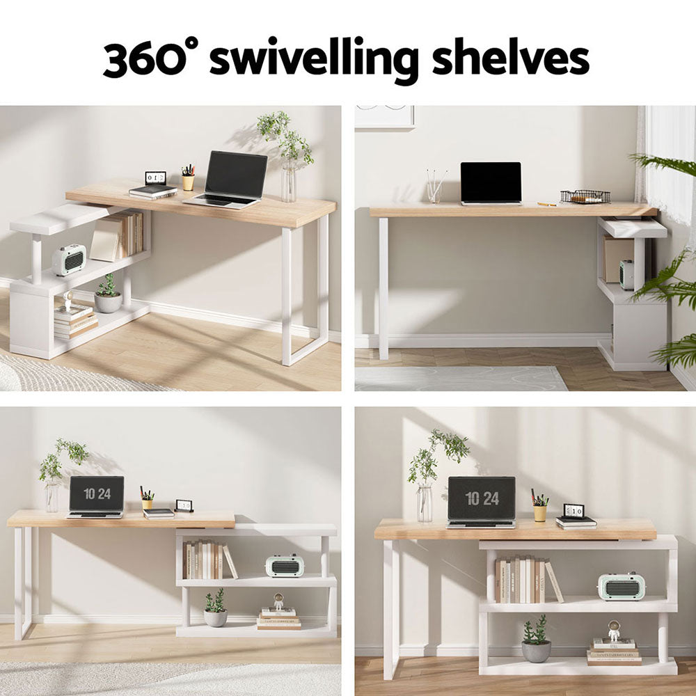 Artiss Computer Desk Bookshelf 140CM-3