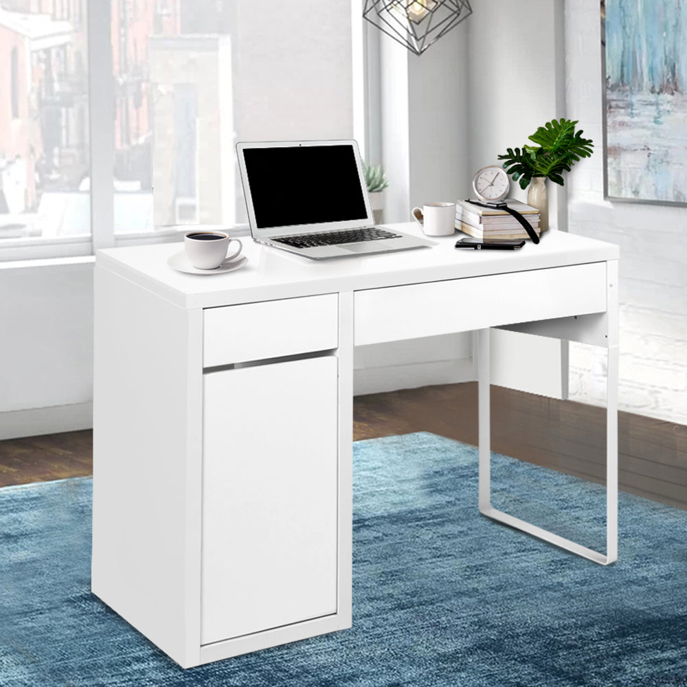 Artiss Computer Desk Drawer Cabinet White-6