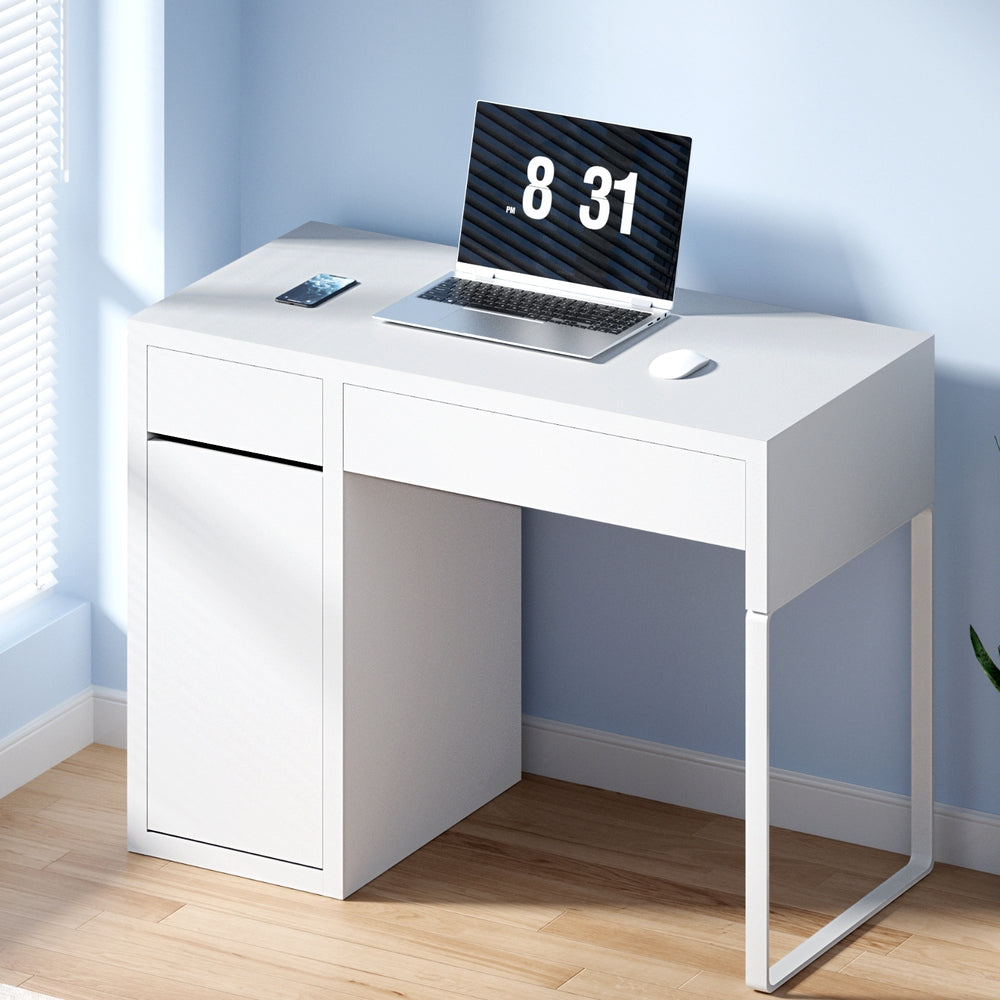 Artiss Computer Desk Drawer Cabinet White-7