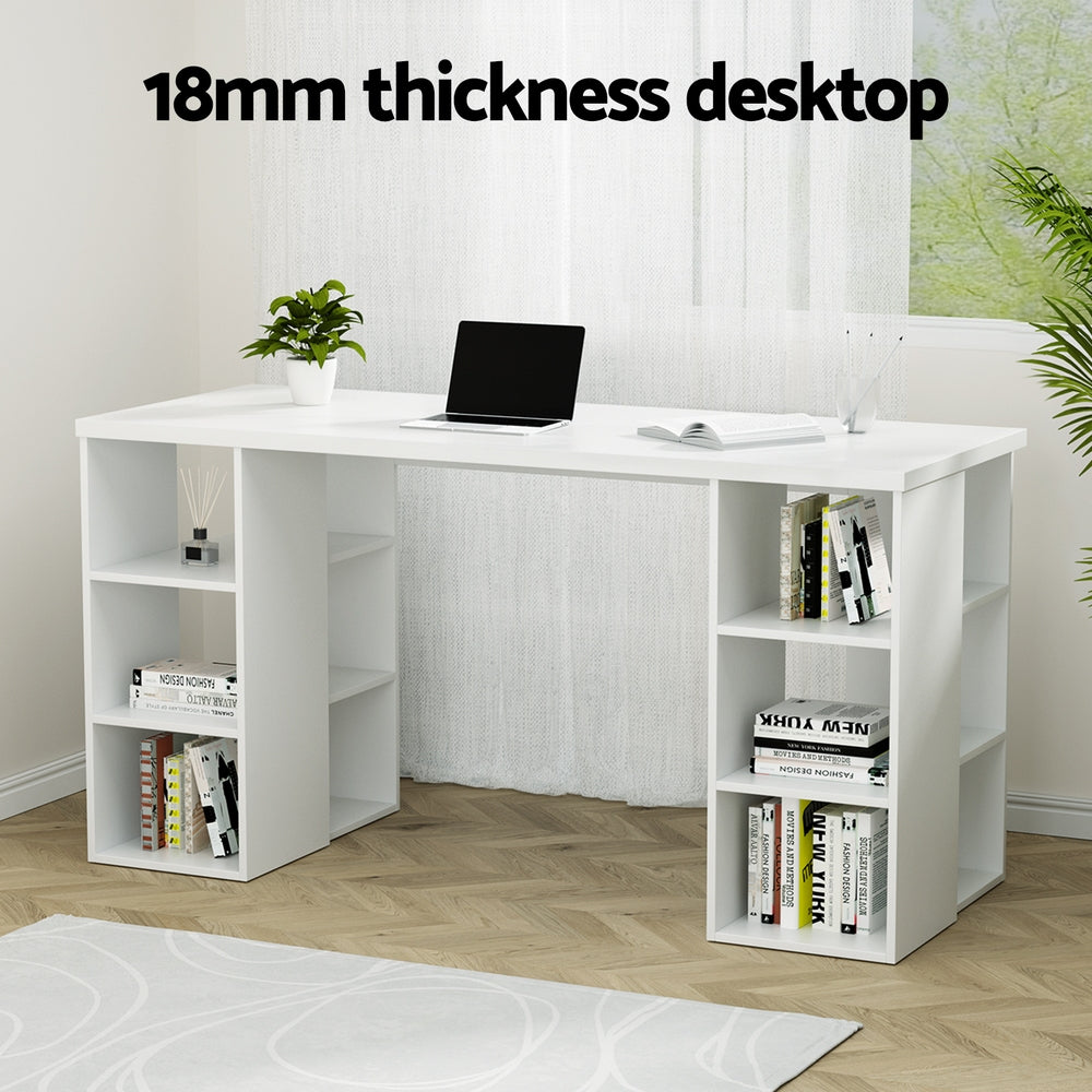 Artiss Computer Desk Bookshelf White 150CM-4