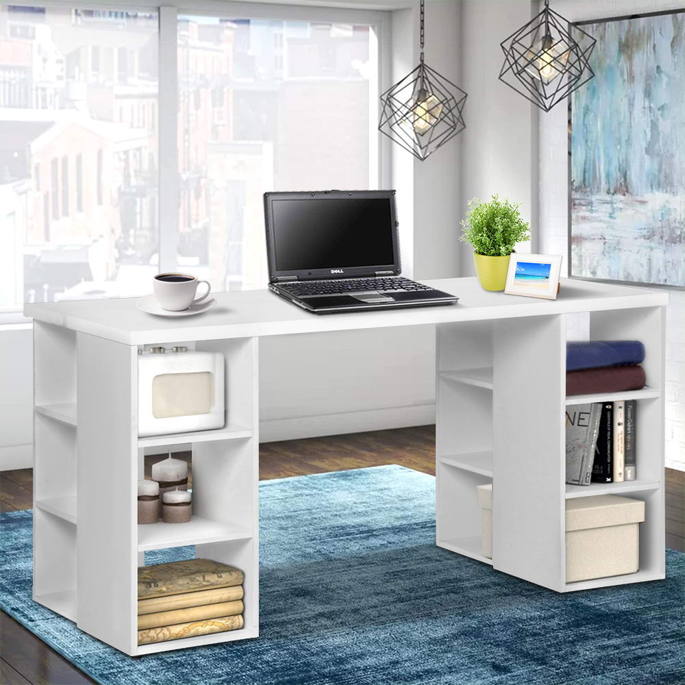 Artiss Computer Desk Bookshelf White 150CM-6