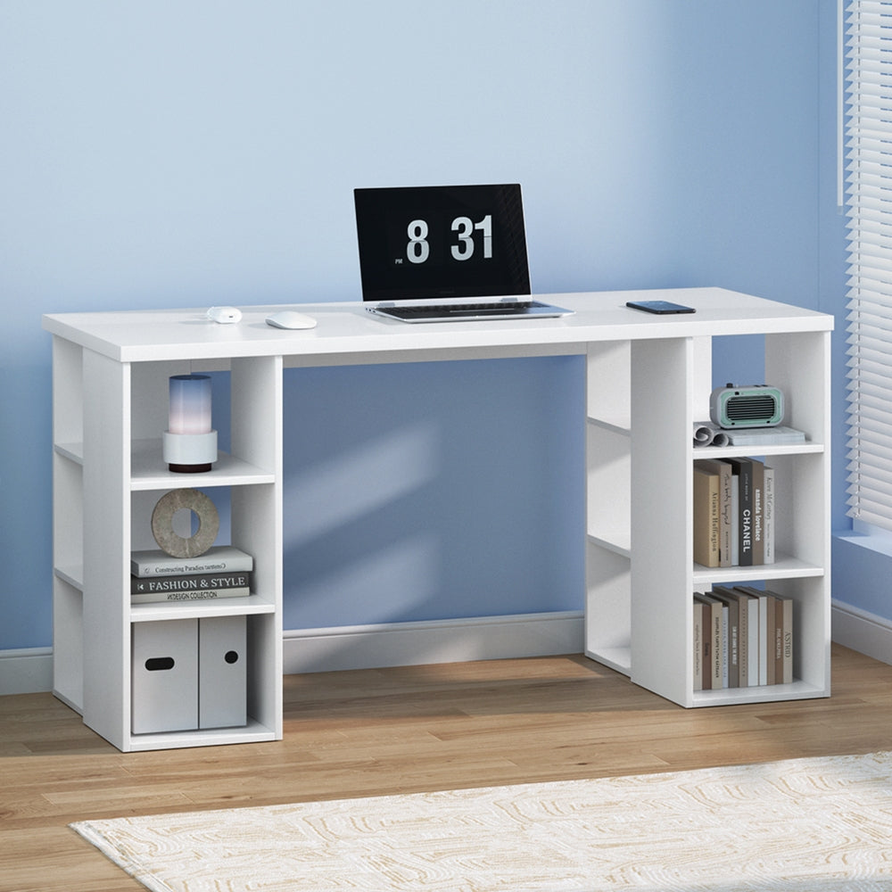 Artiss Computer Desk Bookshelf White 150CM-7