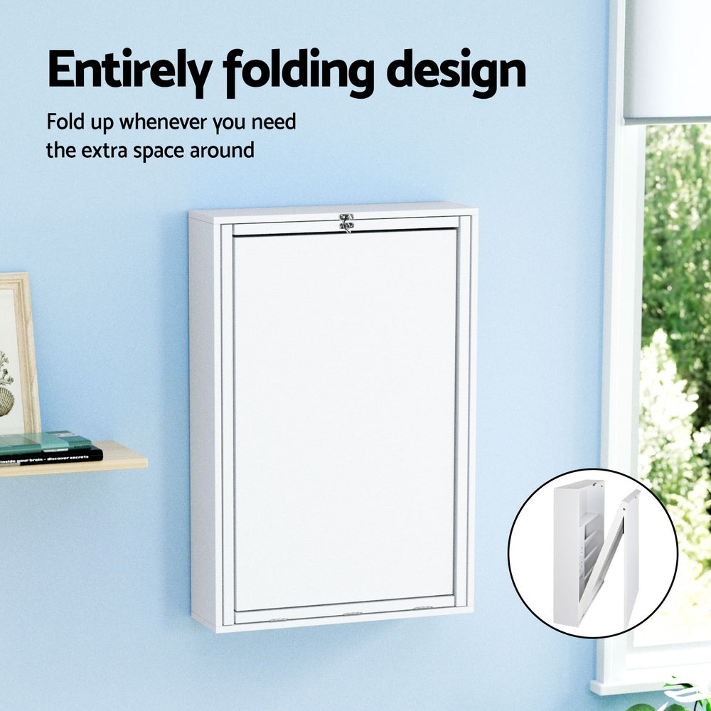 Artiss Computer Desk Bookshelf Wall Mount White-3