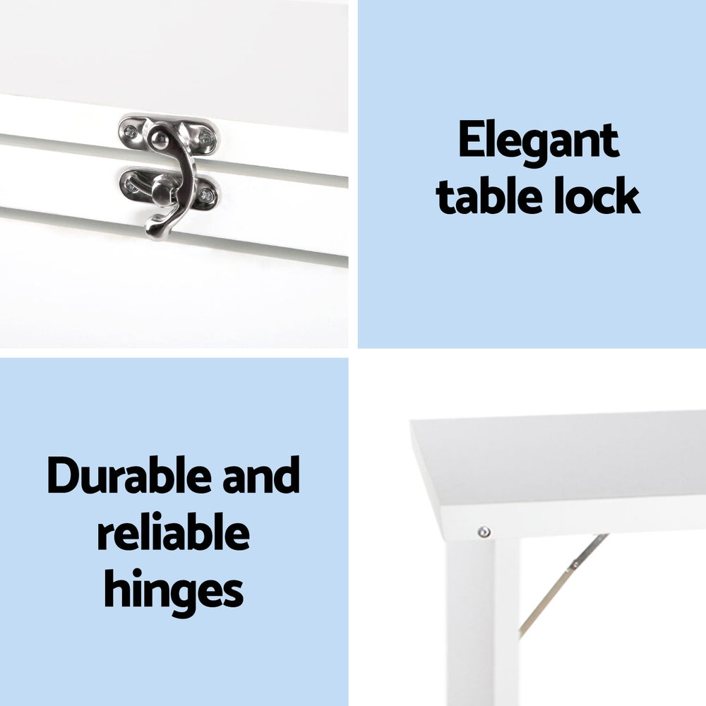 Artiss Computer Desk Bookshelf Wall Mount White-5