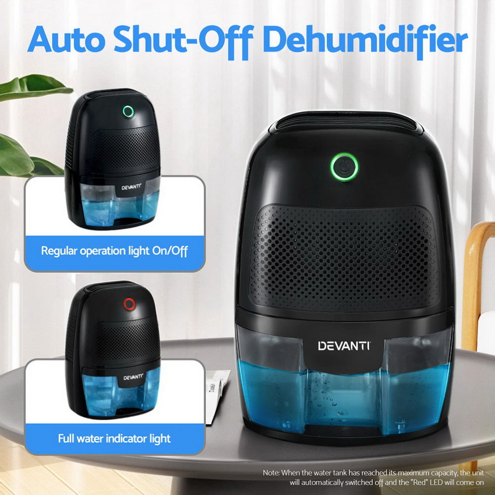 Devanti Dehumidifier 600ML Air Purifier Black-3