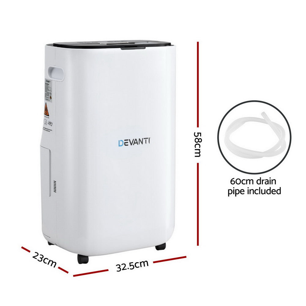 Devanti Dehumidifier 20L Air Purifier White-1