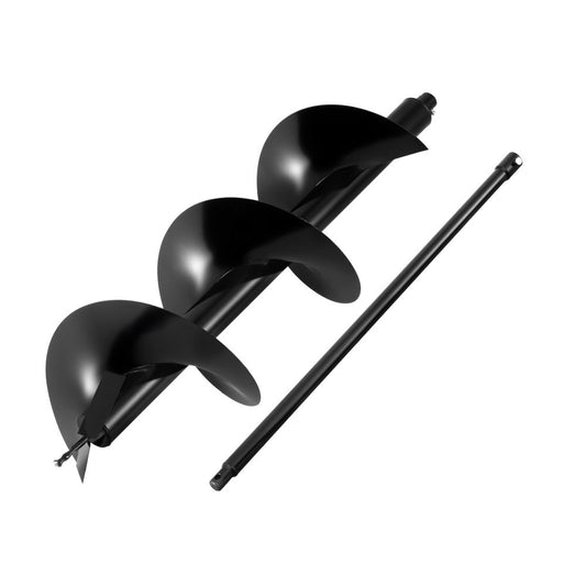 GIANTZ Post Hole Digger Auger Drill Bit 300mm with 80cm Extension Shaft Black-0