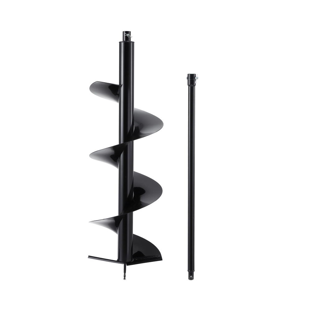 GIANTZ Post Hole Digger Auger Drill Bit 300mm with 80cm Extension Shaft Black-2