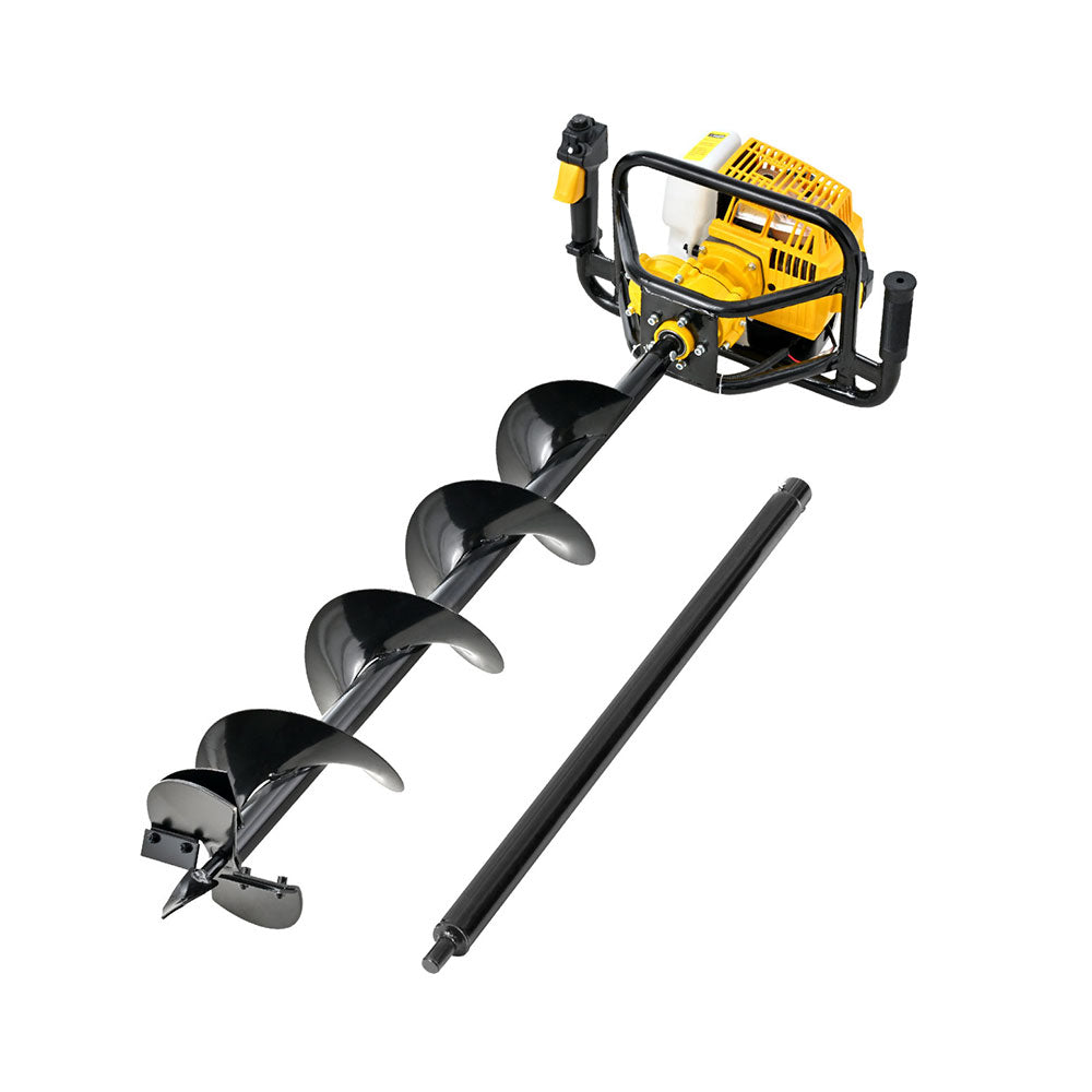 Giantz 82CC Post Hole Digger 200mm Petrol Drill Auger Extension Bits-6