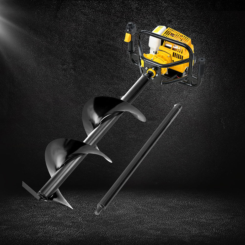 Giantz 82CC Post Hole Digger 300mm Petrol Drill Auger Extension Bits-0