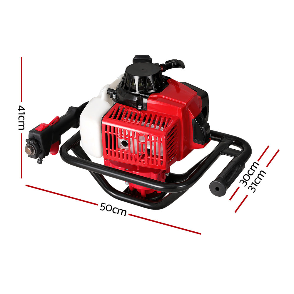 Giantz 92CC Post Hole Digger Motor Only Engine Petrol Red-1