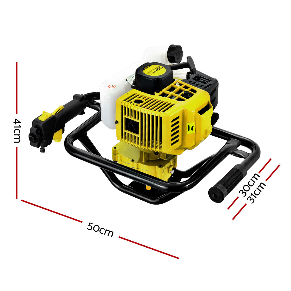 Giantz 92CC Post Hole Digger Motor Only Petrol Engine Yellow-1