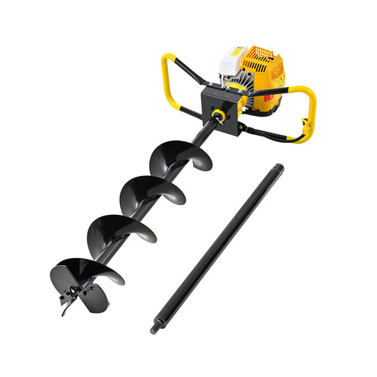 Giantz 74CC Post Hole Digger 200mm Petrol Drill Auger Extension Bits-0