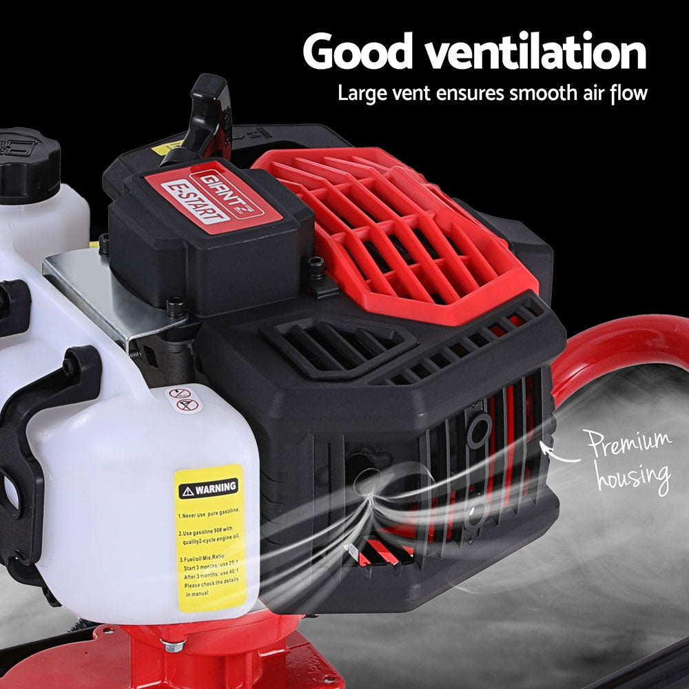 Giantz 65CC Post Hole Digger 300mm Petrol Drill Auger Extension Bits-4