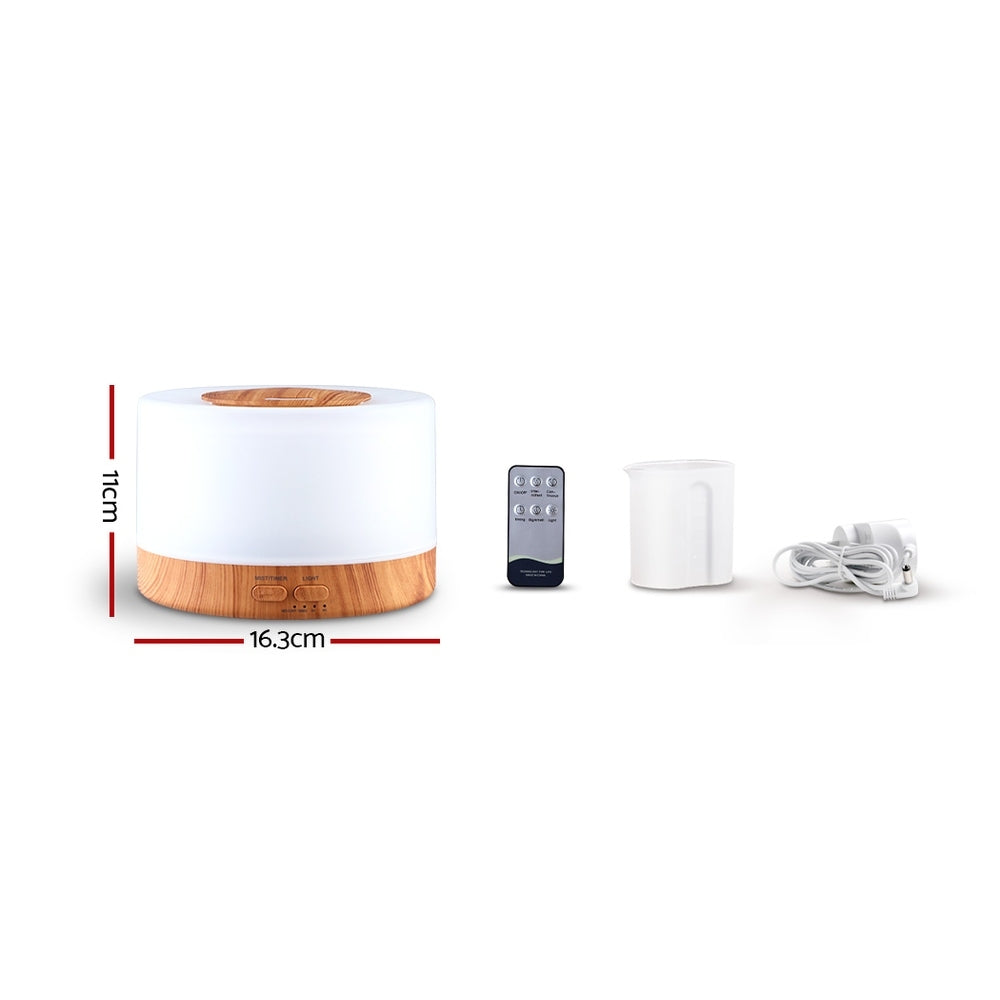 Devanti Aroma Diffuser Aromatherapy Light Wood 500ml-1