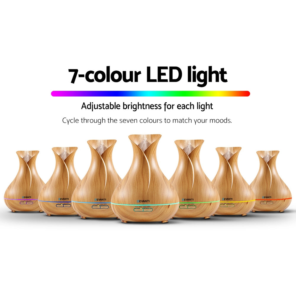 Devanti Aroma Diffuser Aromatherapy Light Wood 400ml-4