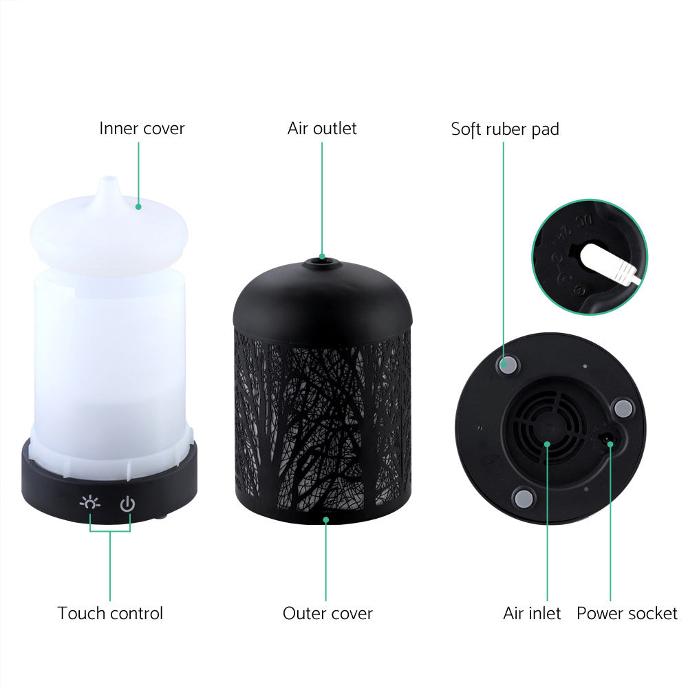 Devanti Aroma Diffuser Aromatherapy Black 160ml-3