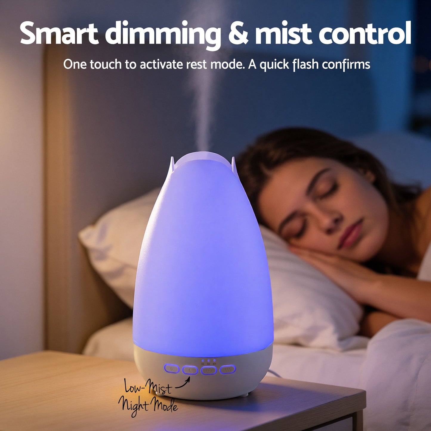 Devanti Ultrasonic Essential Oil Aroma Diffuser Aromatherapy Cool Mist Humidifier w/ LED Light 300ml