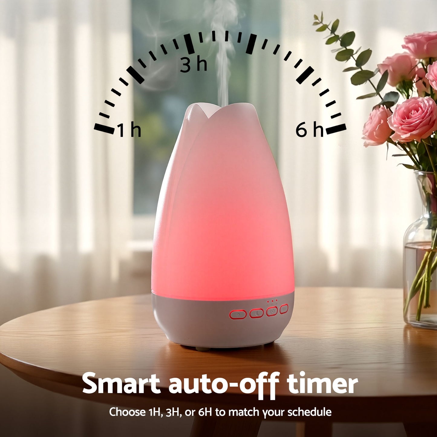 Devanti Ultrasonic Essential Oil Aroma Diffuser Aromatherapy Cool Mist Humidifier w/ LED Light 300ml