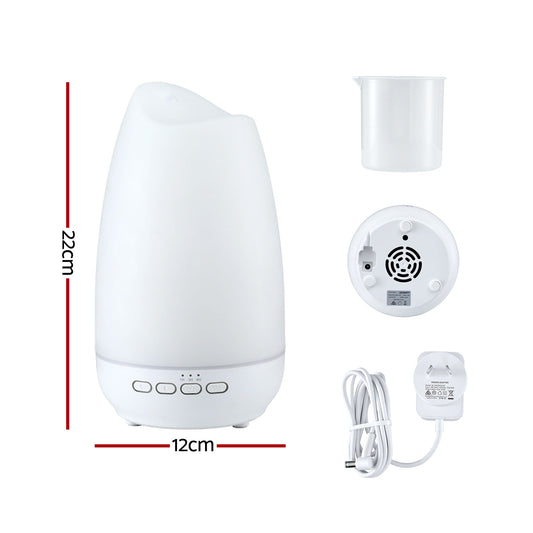 Devanti Ultrasonic Essential Oil Aroma Diffuser Aromatherapy Cool Mist Humidifier w/ LED Light 300ml