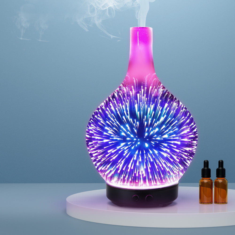 Devanti Ultrasonic Aroma Aromatherapy Diffuser 3D Light Oil Firework Humidifier-6