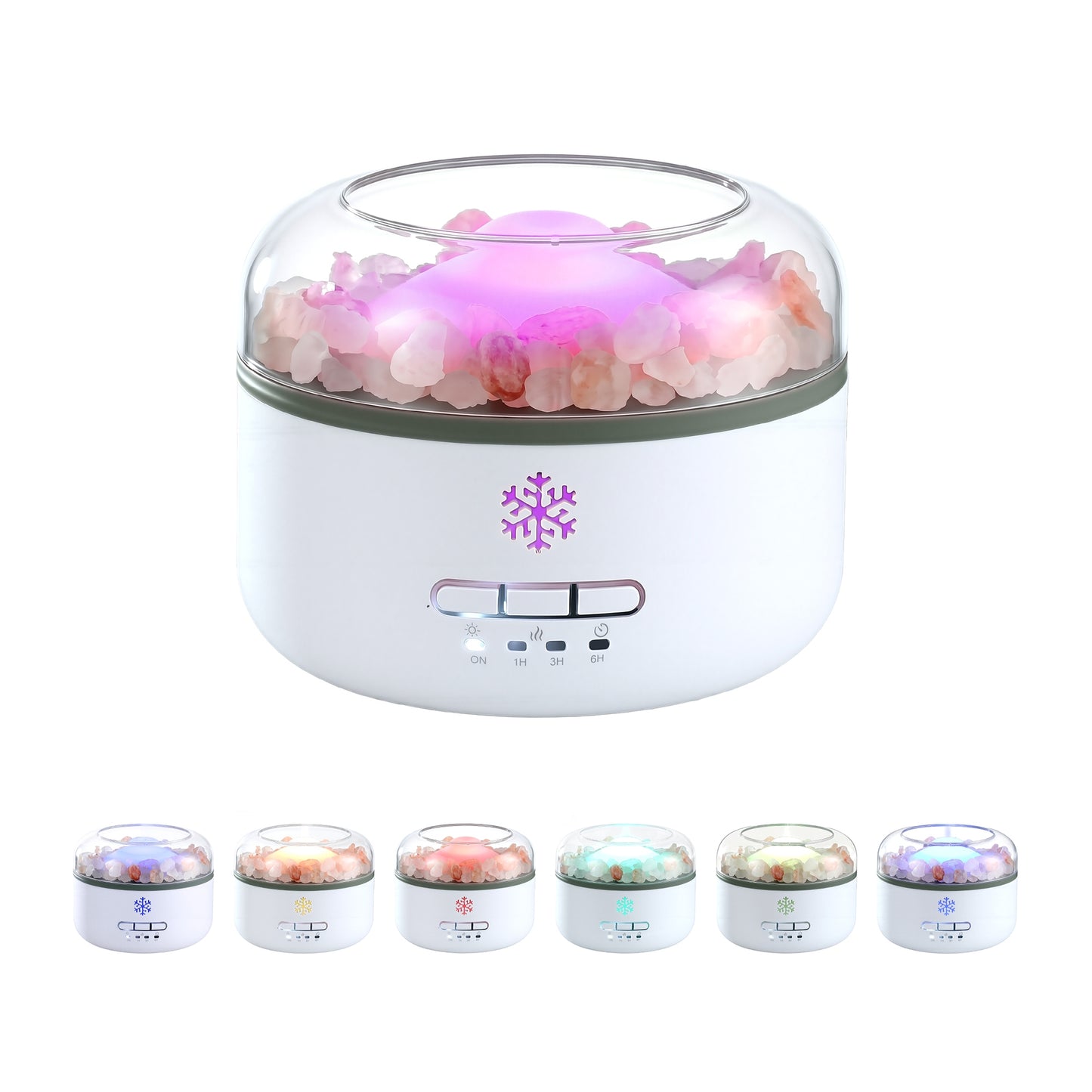 Devanti 150ml Salt Lamp Aroma Diffuser Ultrasonic Humidifier Purifier 7 LED Colors