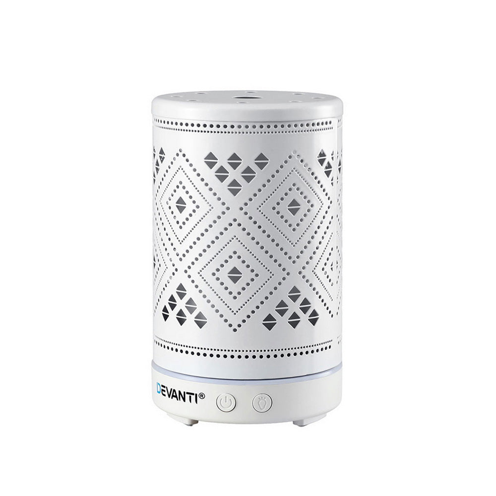 Devanti Ultrasonic Aroma Diffuser Aromatherapy 100ml LED Lights Iron Humidifier Forest-1
