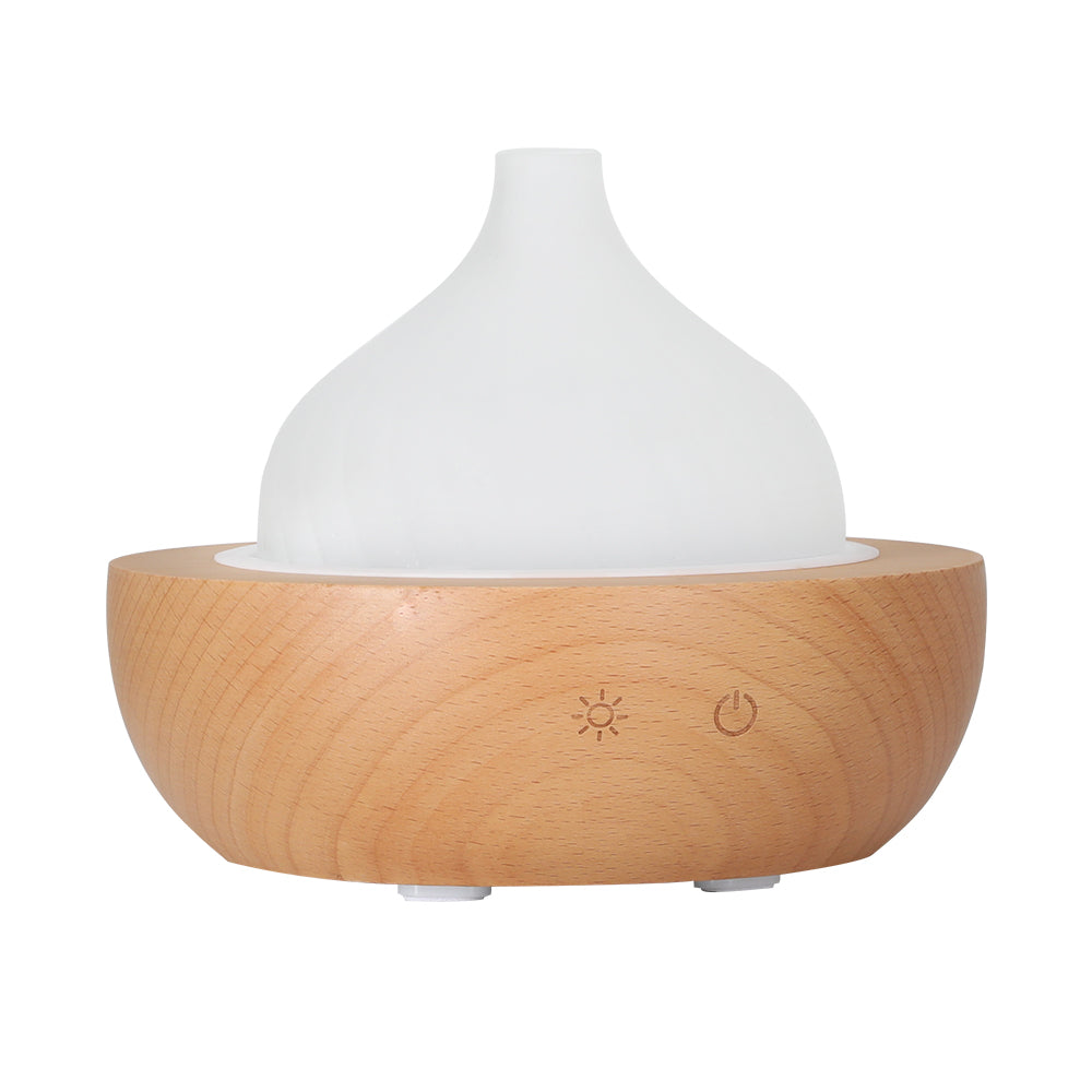 Devanti Aroma Aromatherapy Diffuser LED Oil Ultrasonic Air Humidifier Glass Wood-0