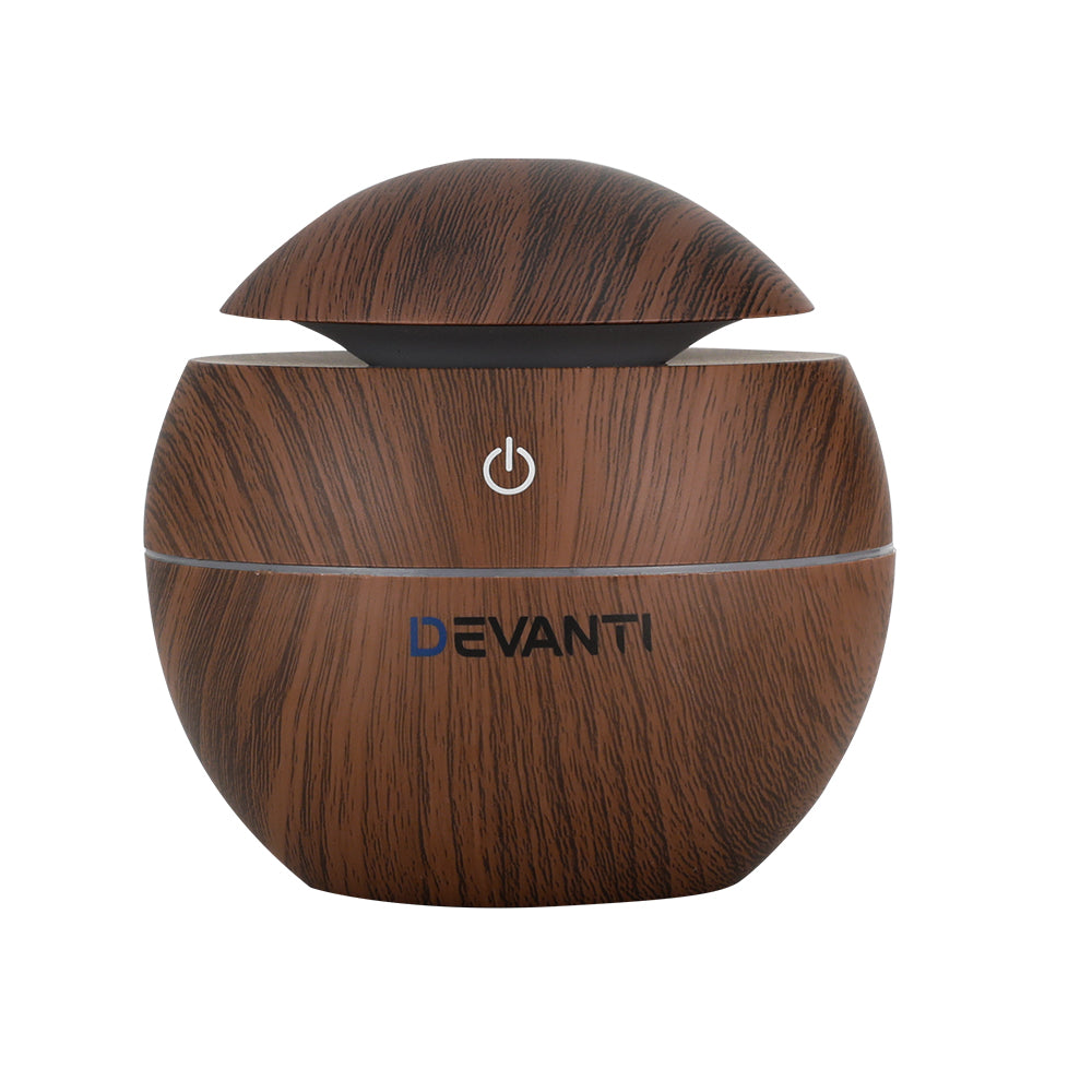 Devanti Aroma Diffuser Aromatherapy Dark Wood 130ml-0