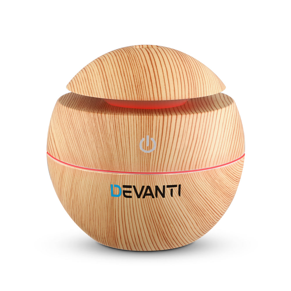 Devanti Aroma Diffuser Aromatherapy Light Wood 130ml-0