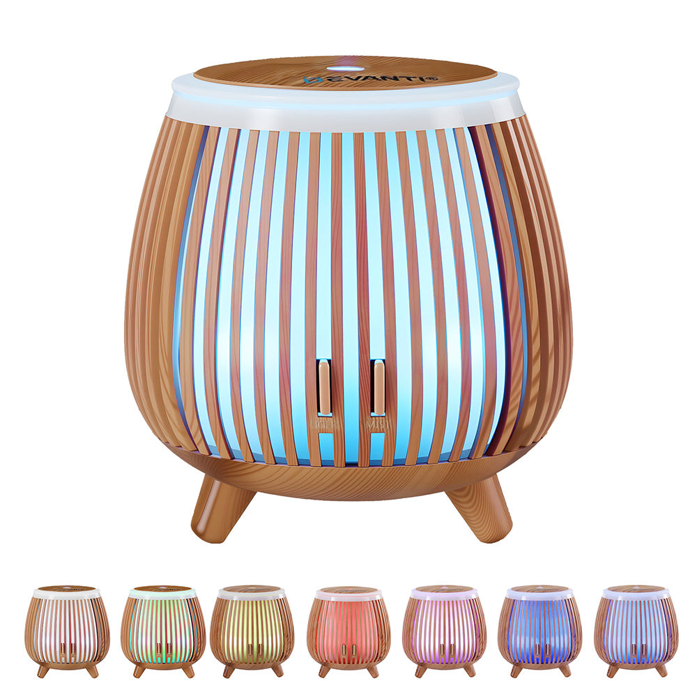 Devanti Ultrasonic Aroma Diffuser Aromatherapy 140ml LED Lights Iron Humidifier Forest Deep Wood-0