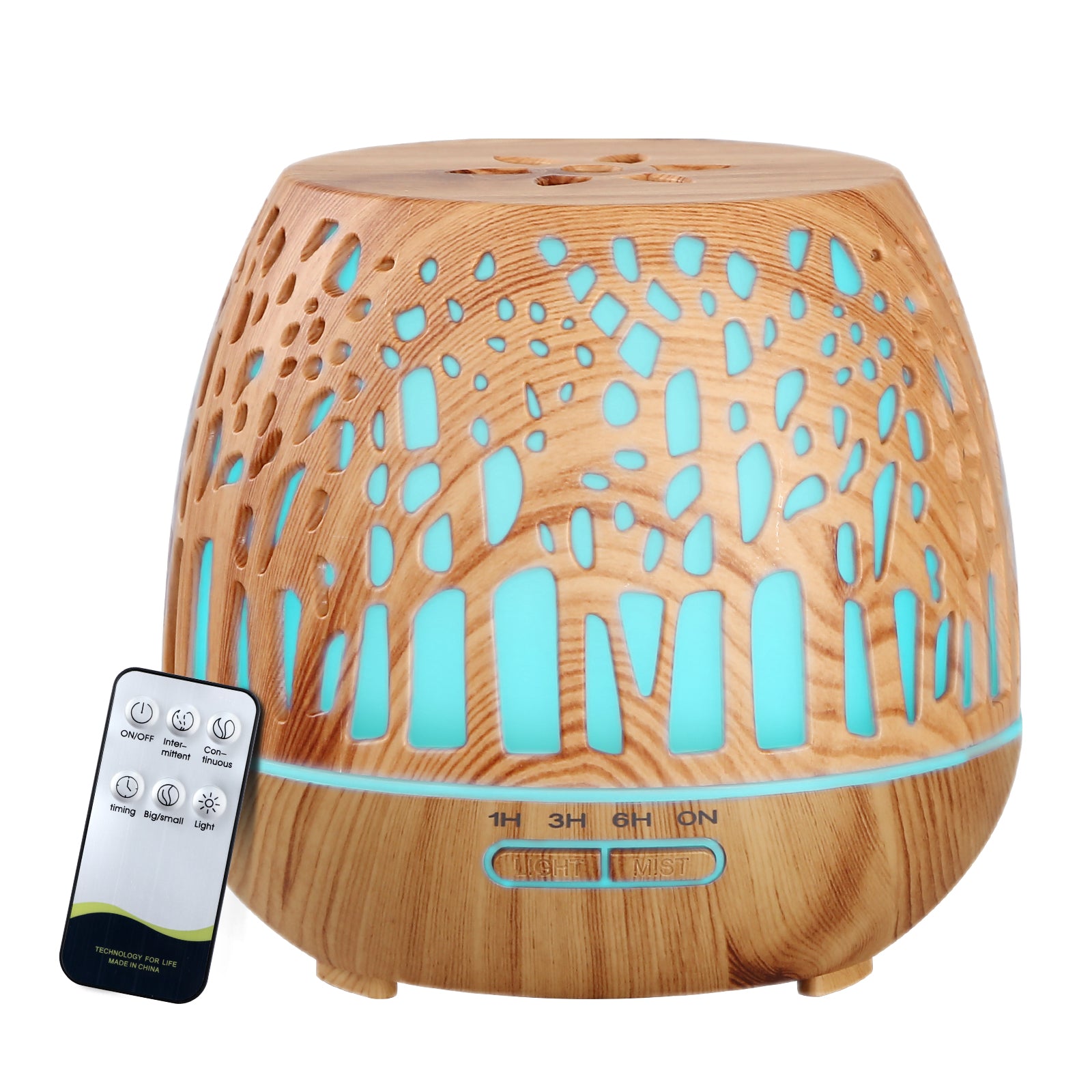 Devanti Aroma Diffuser Aromatherapy Wood Grain 400ml-0