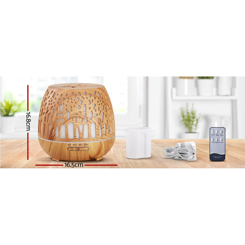 Devanti Aroma Diffuser Aromatherapy Wood Grain 400ml-1