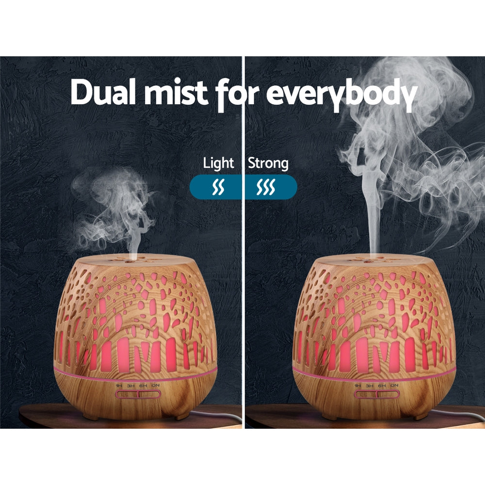 Devanti Aroma Diffuser Aromatherapy Wood Grain 400ml-5