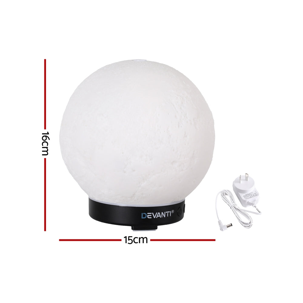 Devanti Ultrasonic Aroma Diffuser Aromatherapy Moon Lamp 100ml-2