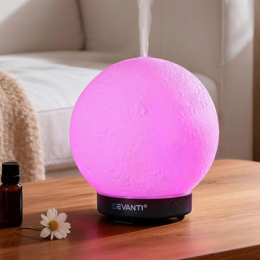 Devanti Ultrasonic Aroma Diffuser Aromatherapy Moon Lamp 100ml-0