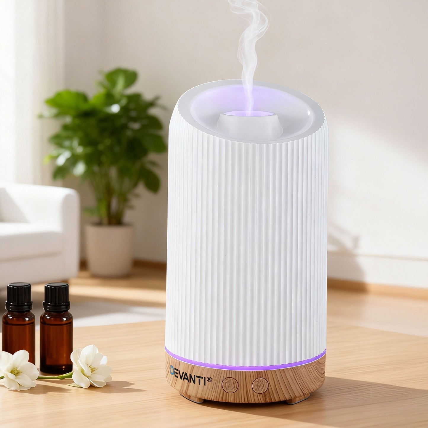Devanti Ultrasonic Aroma Diffuser Aromatherapy 200ml LED Lights Iron Humidifier Forest-0
