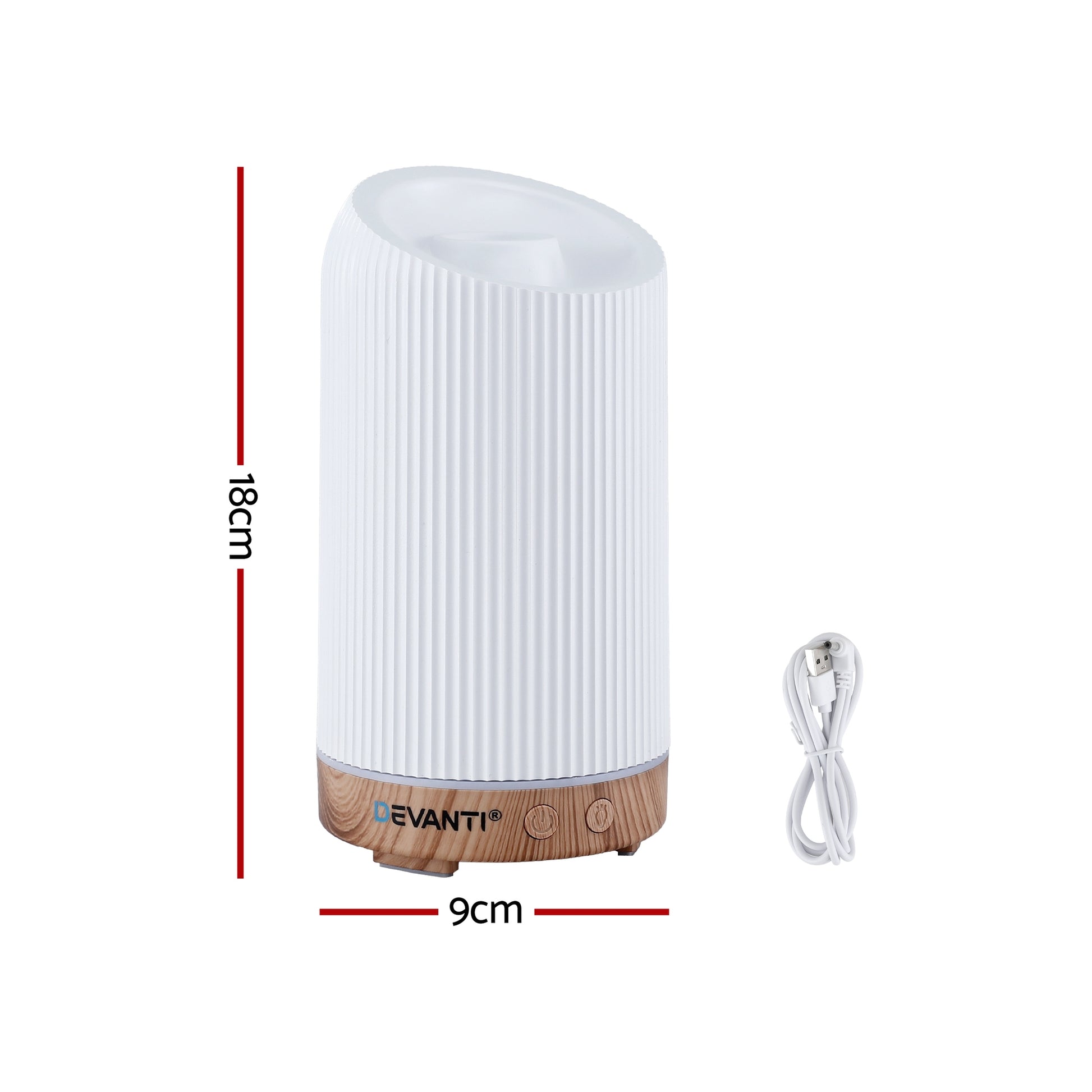Devanti Ultrasonic Aroma Diffuser Aromatherapy 200ml LED Lights Iron Humidifier Forest-1