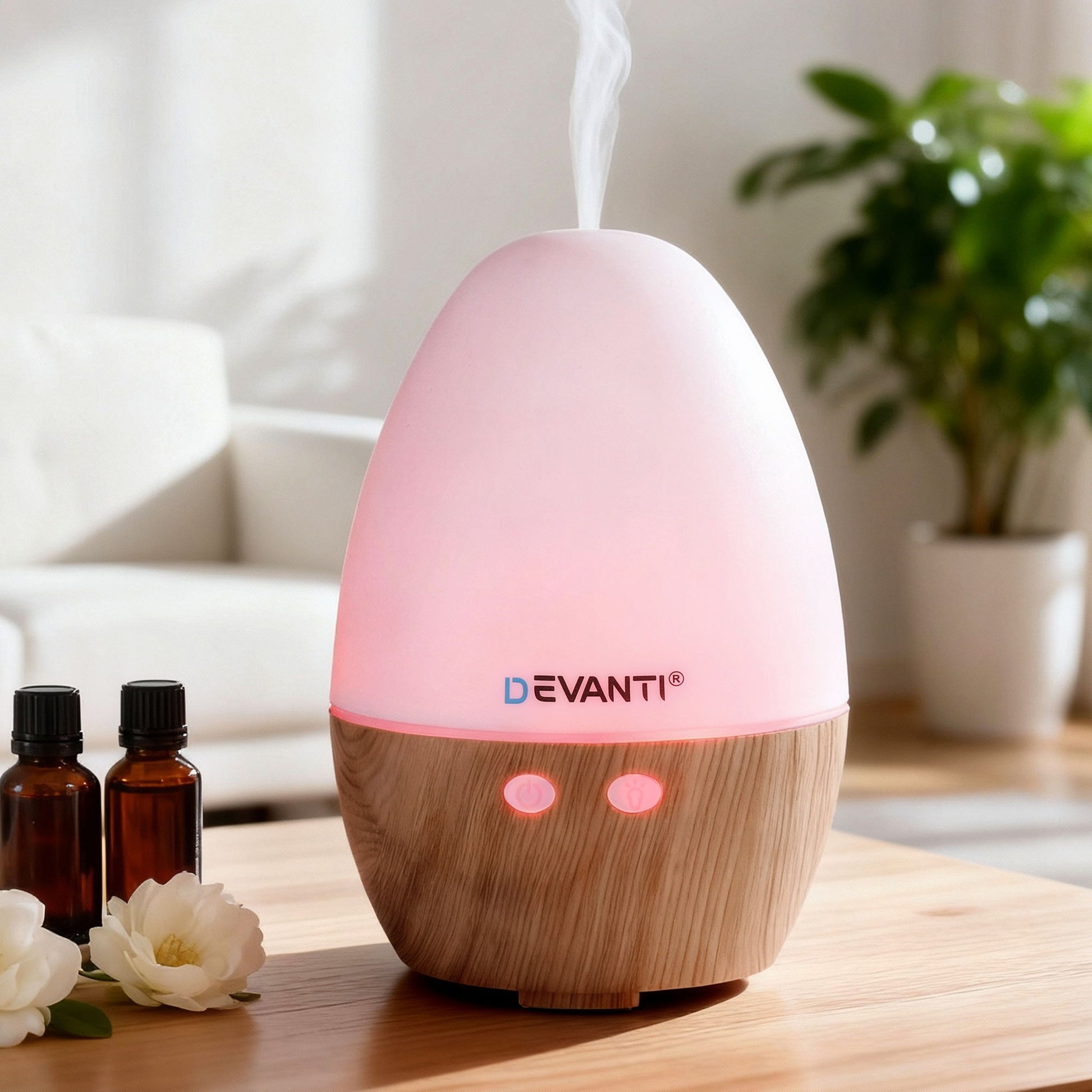 Devanti Ultrasonic Aroma Diffuser Aromatherapy 130ml LED Lights Iron Humidifier Forest-0