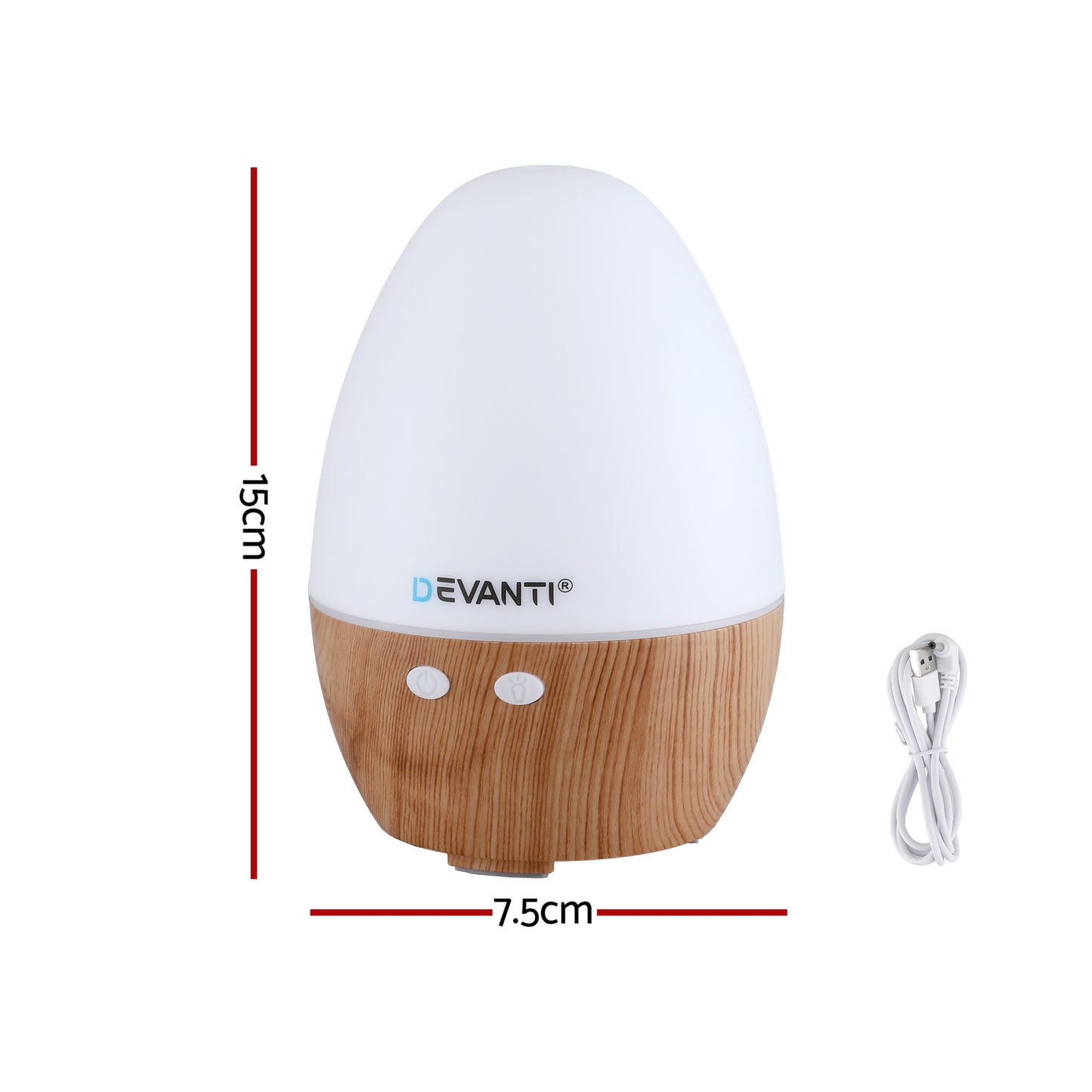 Devanti Ultrasonic Aroma Diffuser Aromatherapy 130ml LED Lights Iron Humidifier Forest-1